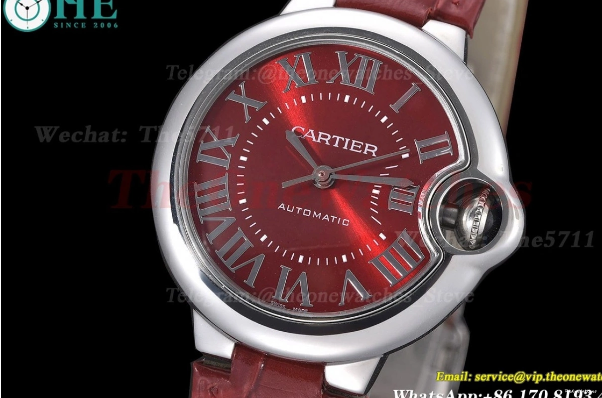 NH05 Cartier Red Ballon Dial LE Bleu GDF 33mm De SS 0416